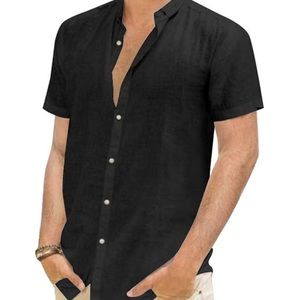Men’s casual, linen-style shirt, size M